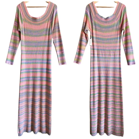 ANTHROPOLOGIE Daily Practice Ribbed Knit Stretchy Bodycon Maxi Dress Size XL NWT - Picture 3 of 12